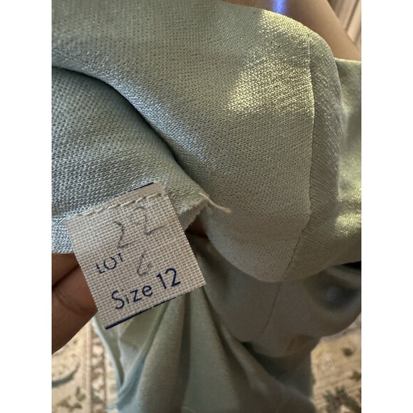 VTG Glam Disco Dress Maxi V Neck Fairy Angel Pastel Blue 60s 70s Union Made 12 - Picture 6 of 16